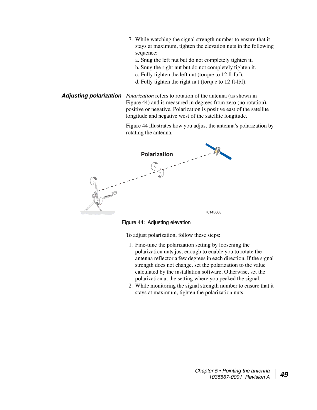 Hughes AN4-074-DF installation manual Polarization 