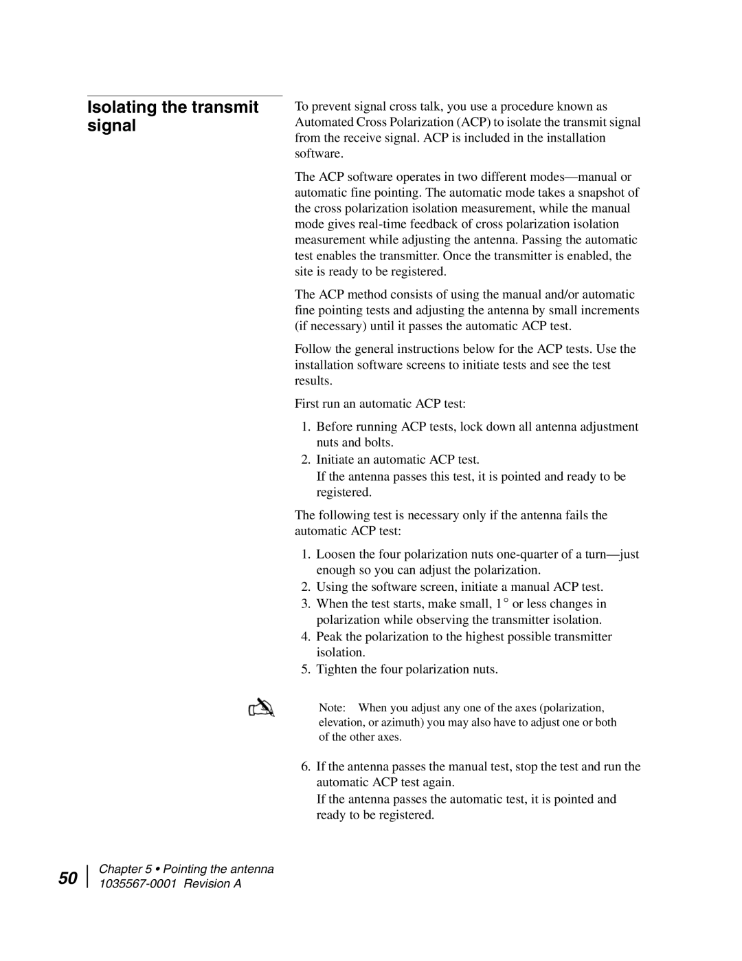 Hughes AN4-074-DF installation manual Isolating the transmit signal 