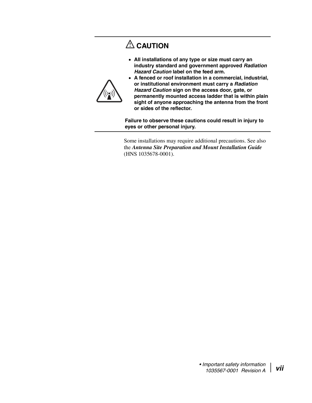 Hughes AN4-074-DF installation manual Vii 