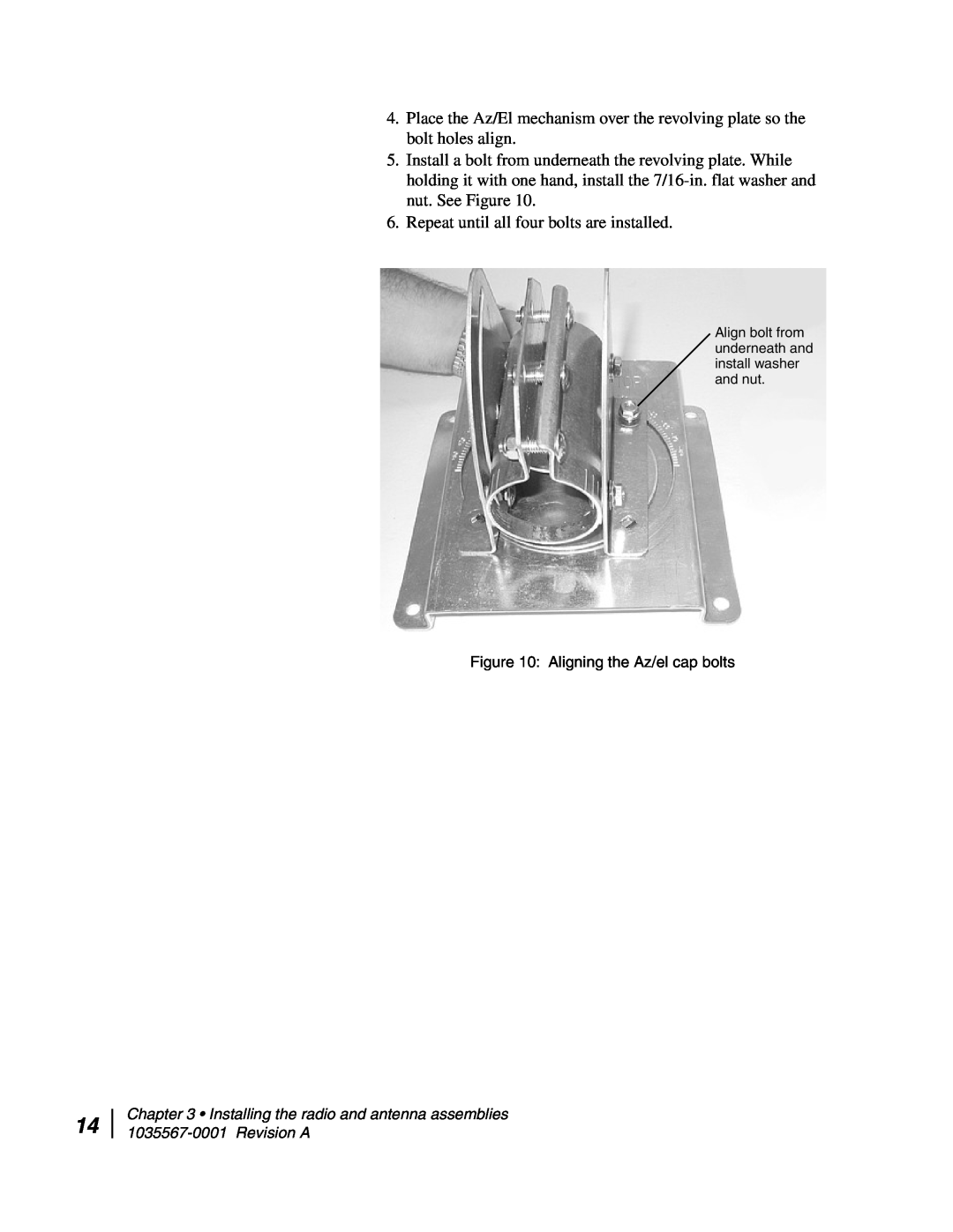 Hughes AN4-074-DF installation manual Repeat until all four bolts are installed 