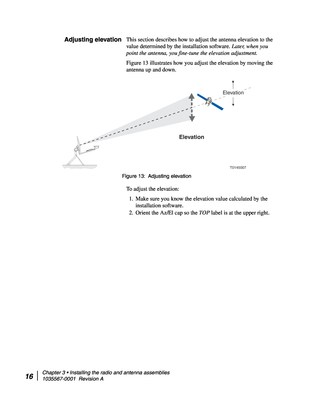 Hughes AN4-074-DF installation manual Elevation 