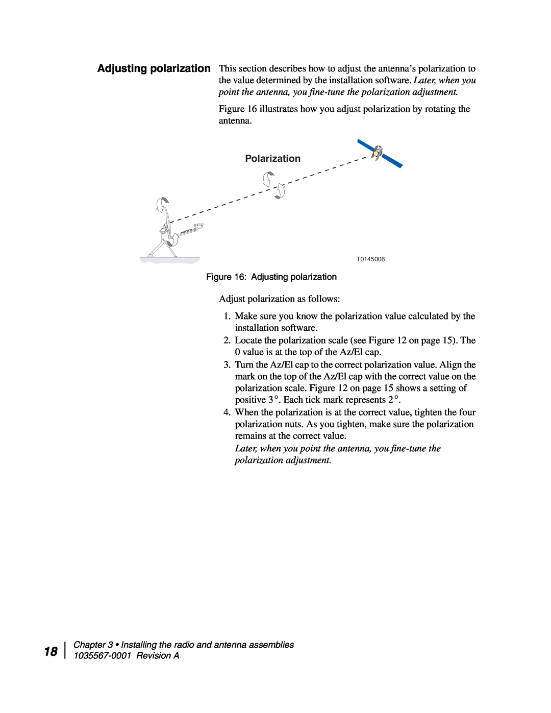 Hughes AN4-074-DF installation manual Polarization 