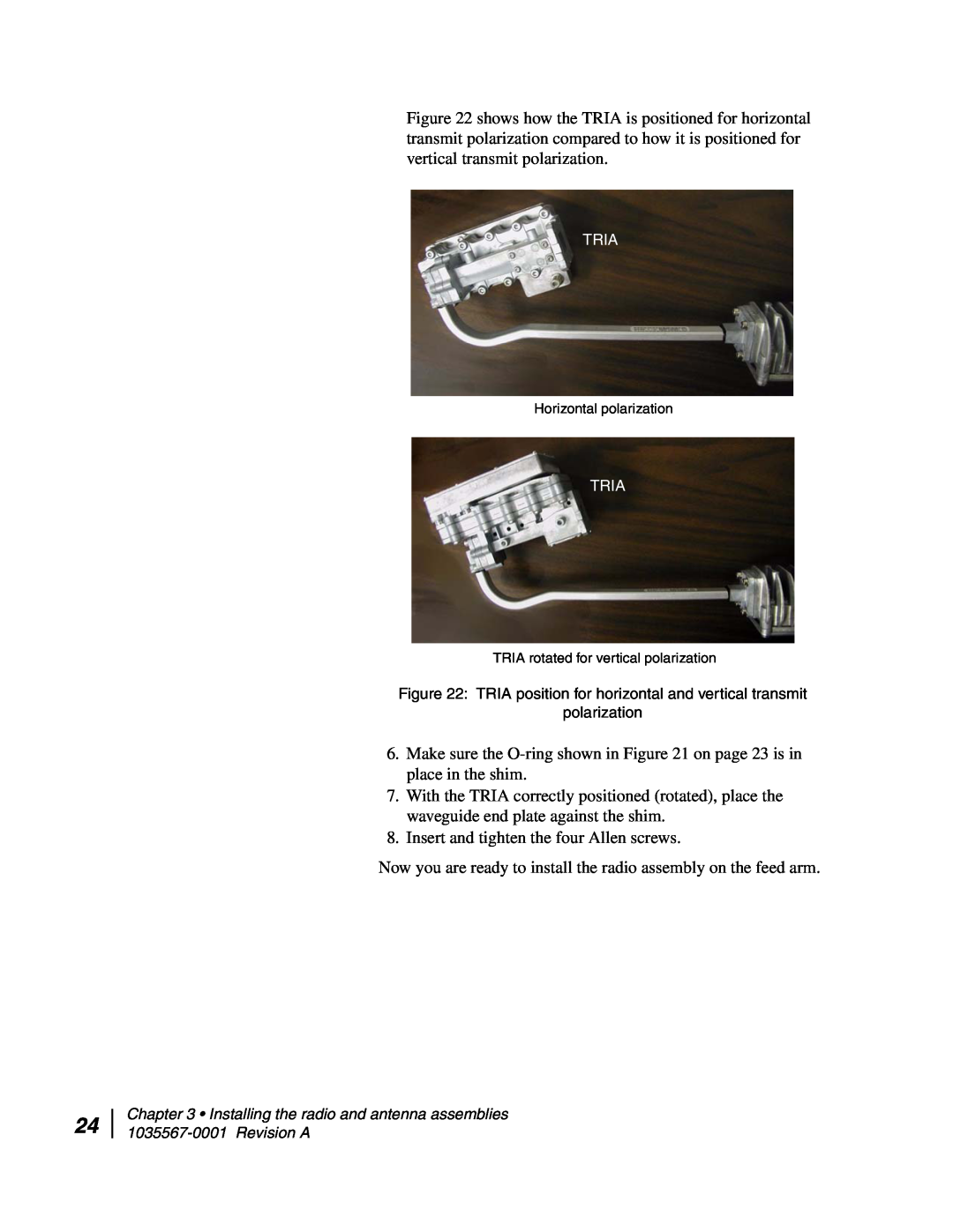 Hughes AN4-074-DF installation manual Insert and tighten the four Allen screws 