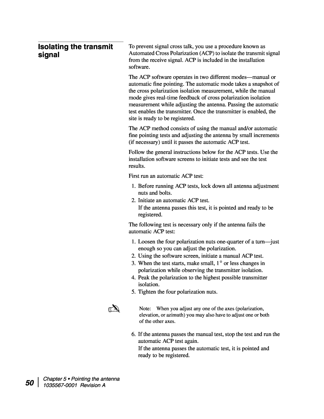 Hughes AN4-074-DF installation manual Isolating the transmit signal 
