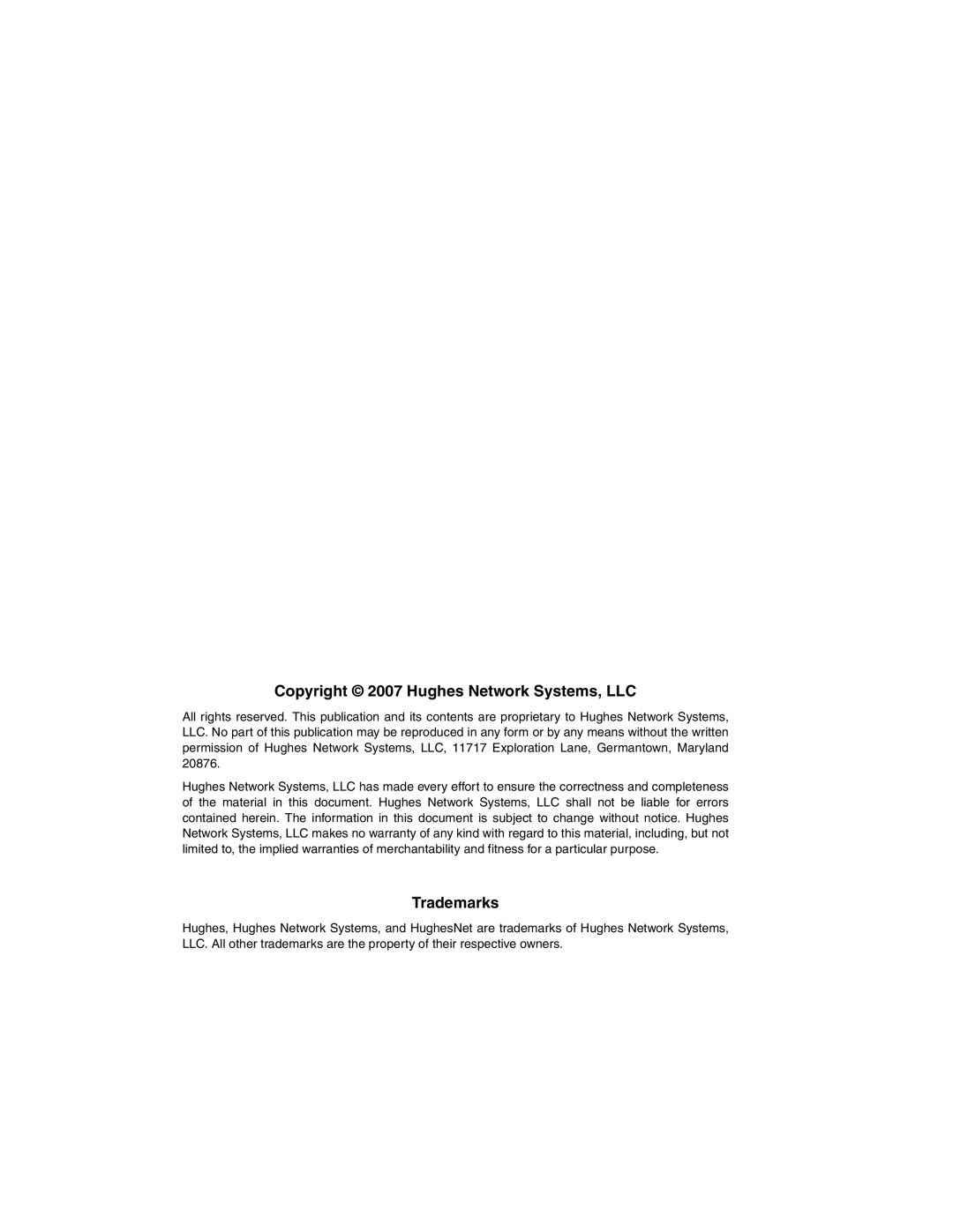 Hughes AN6-098P installation manual Copyright 2007 Hughes Network Systems, LLC 