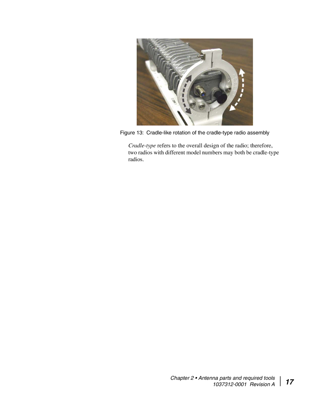 Hughes AN6-098P installation manual Cradle-like rotation of the cradle-type radio assembly 