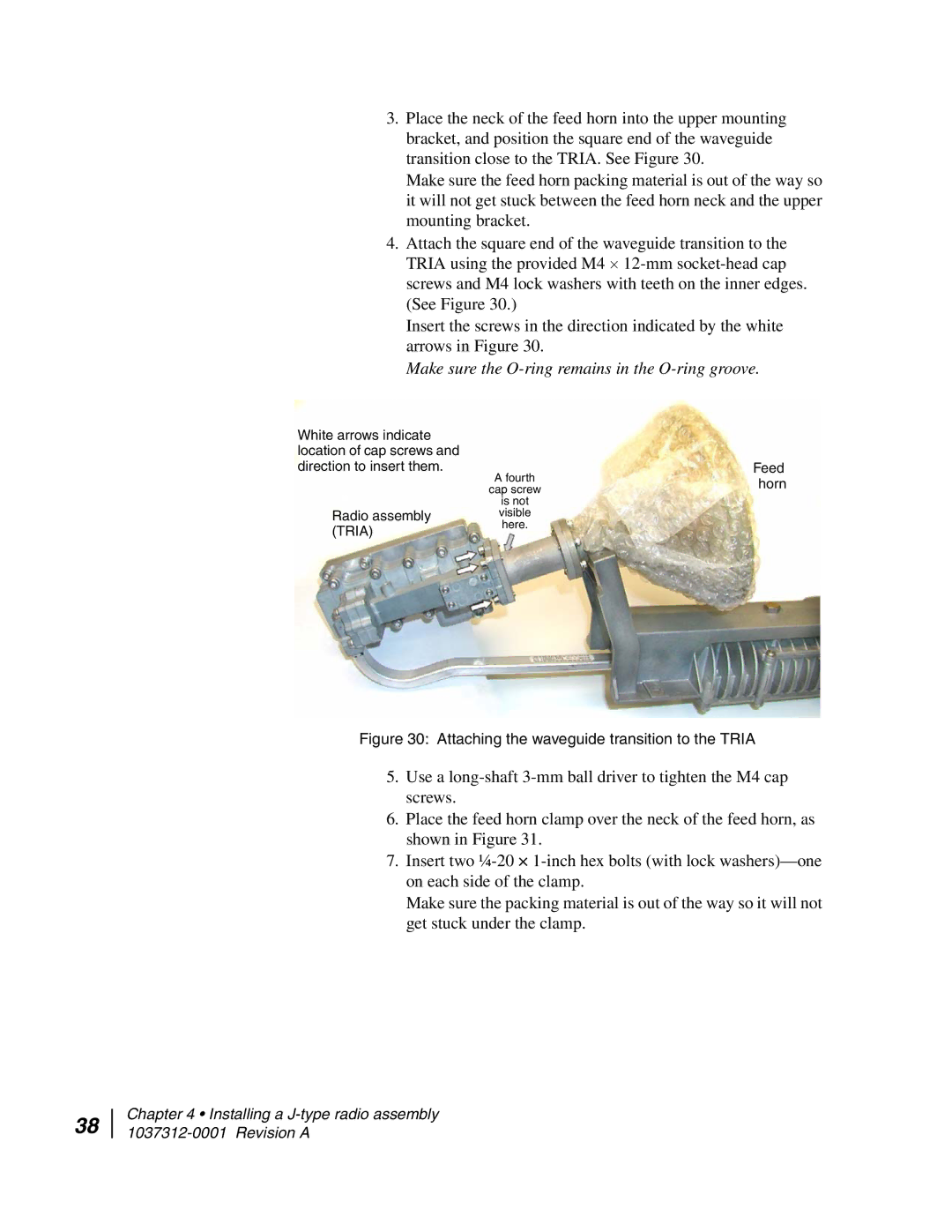 Hughes AN6-098P installation manual Make sure the O-ring remains in the O-ring groove 