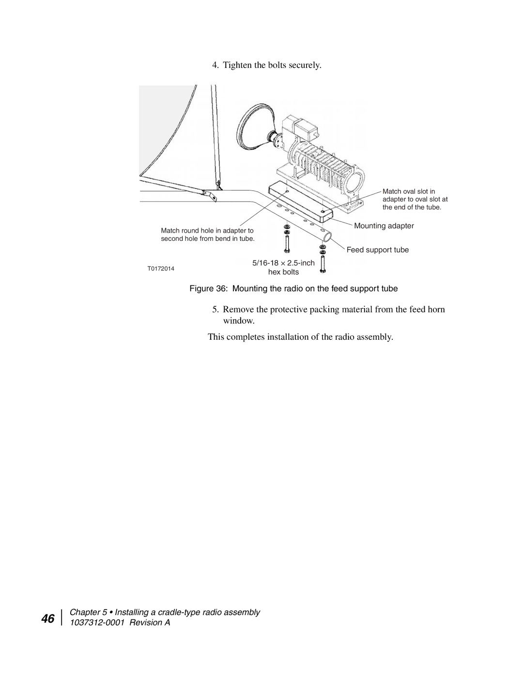 Hughes AN6-098P installation manual Tighten the bolts securely 