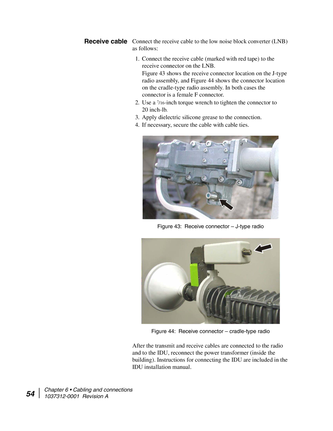 Hughes AN6-098P installation manual Receive connector J-type radio 