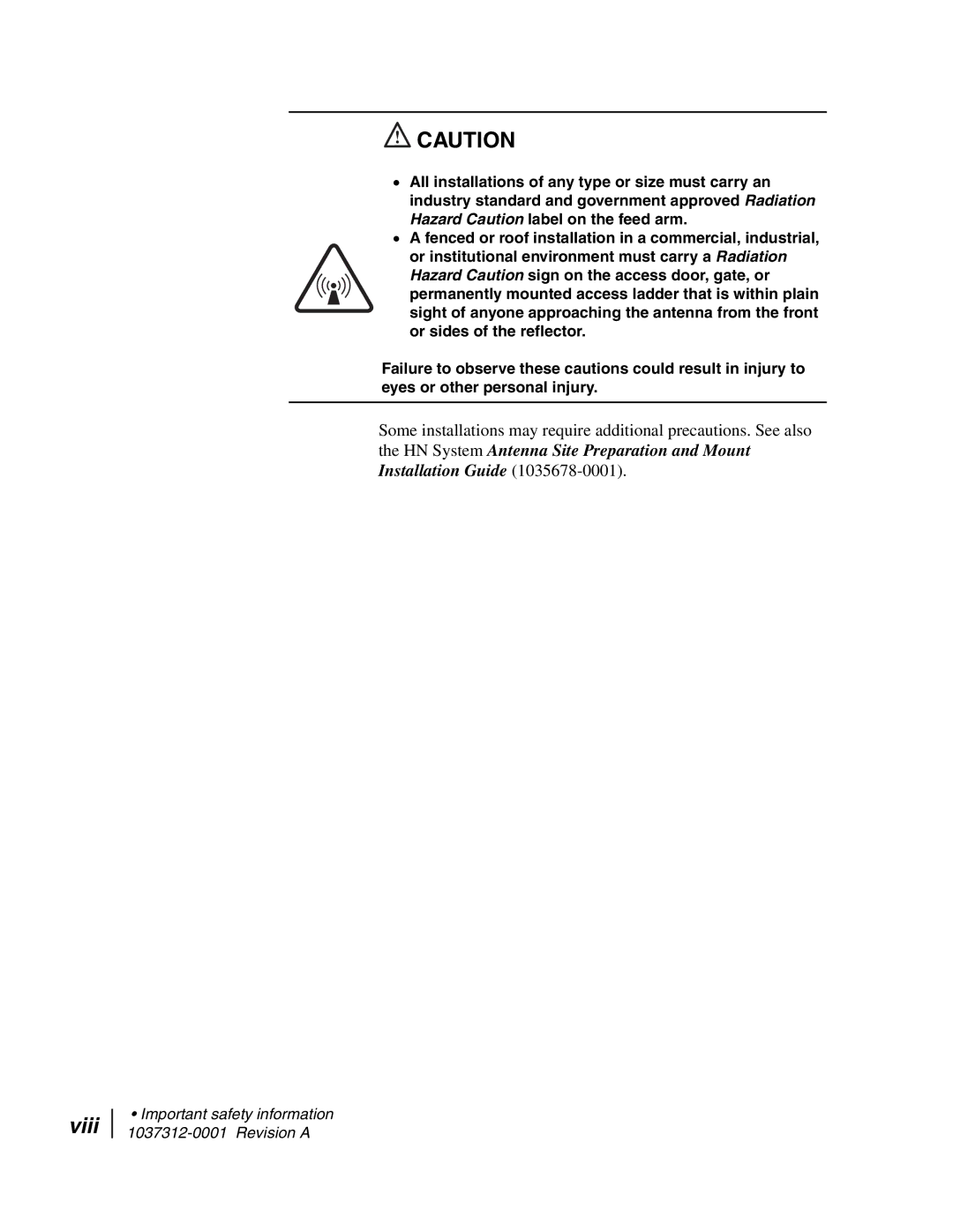 Hughes AN6-098P installation manual Viii 