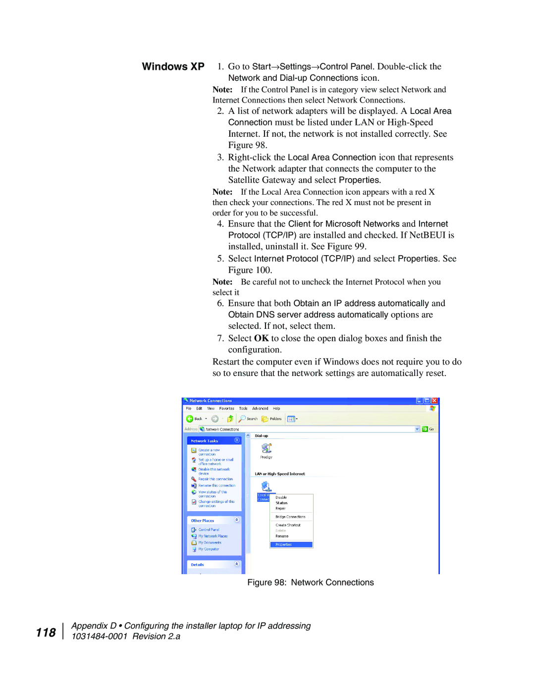 Hughes DW4020 manual 118, Network Connections 