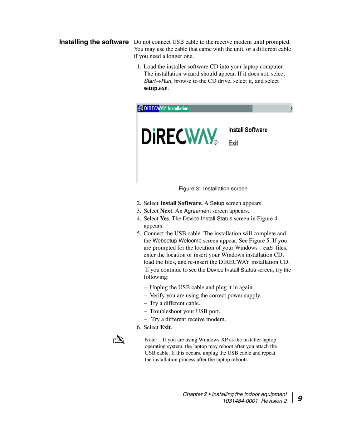 Hughes DW4020 manual Installation screen 