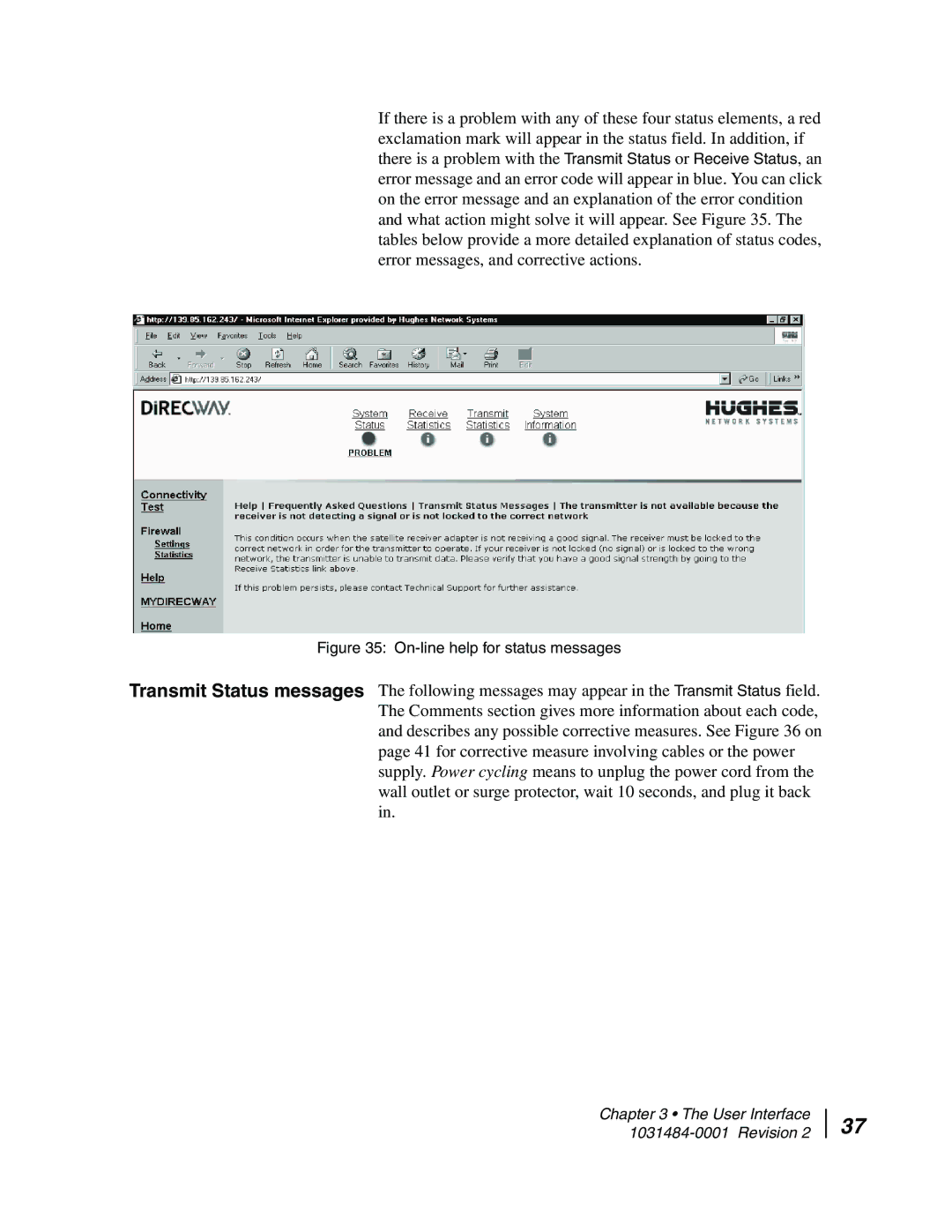 Hughes DW4020 manual On-line help for status messages 