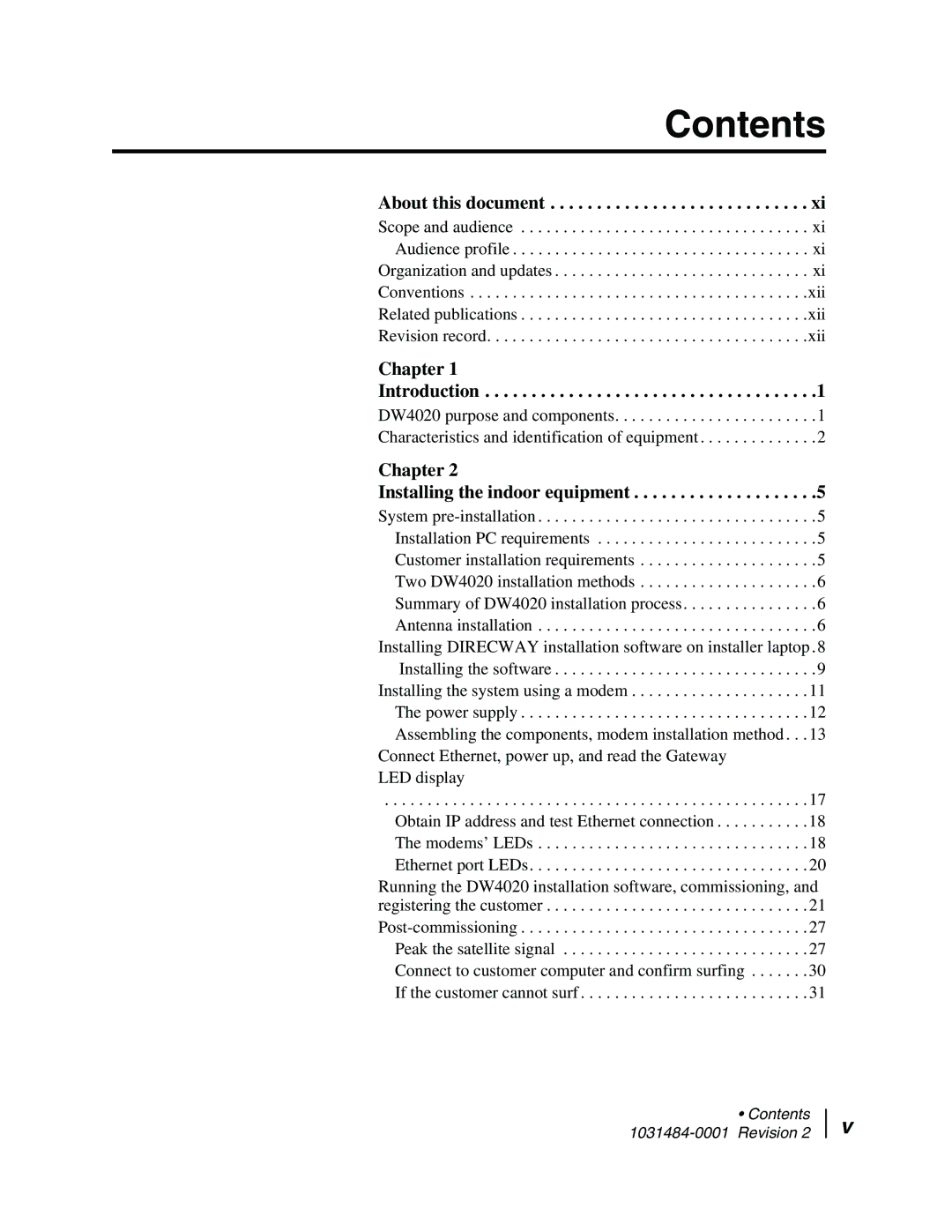 Hughes DW4020 manual Contents 