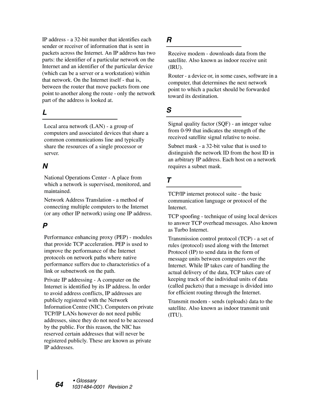 Hughes DW4020 manual Glossary 