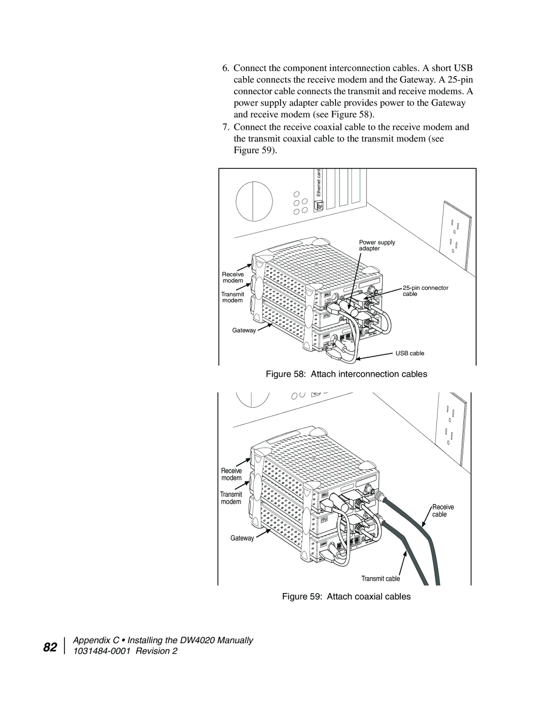 Hughes DW4020 manual Attach coaxial cables 