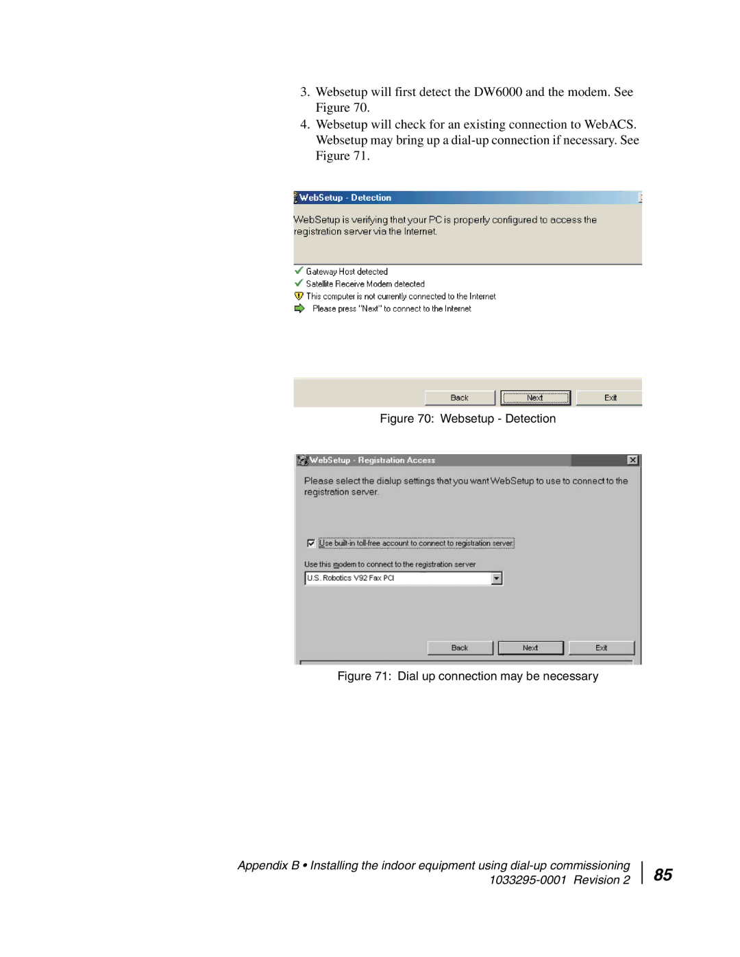 Hughes DW6000 manual Websetup Detection 