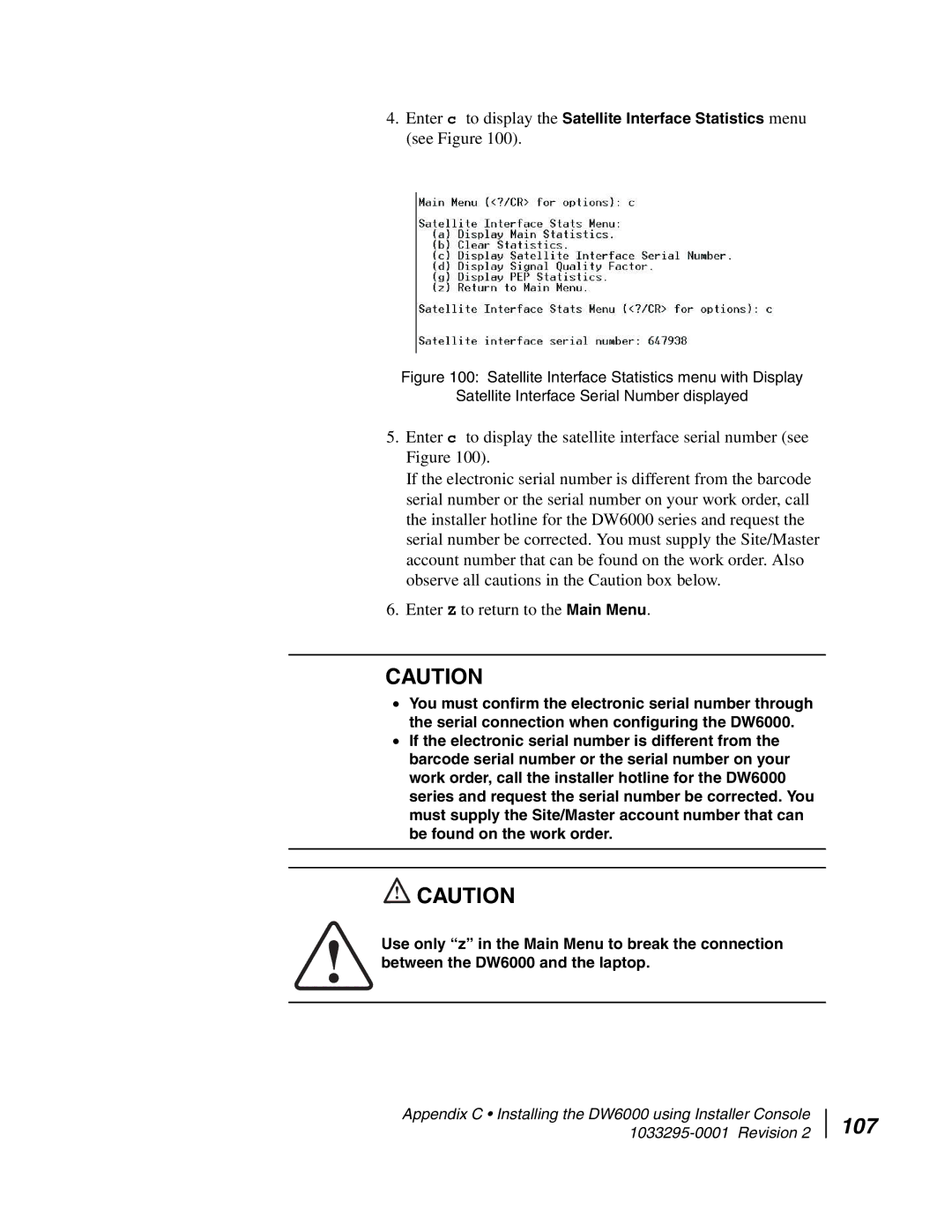 Hughes DW6000 manual 107 