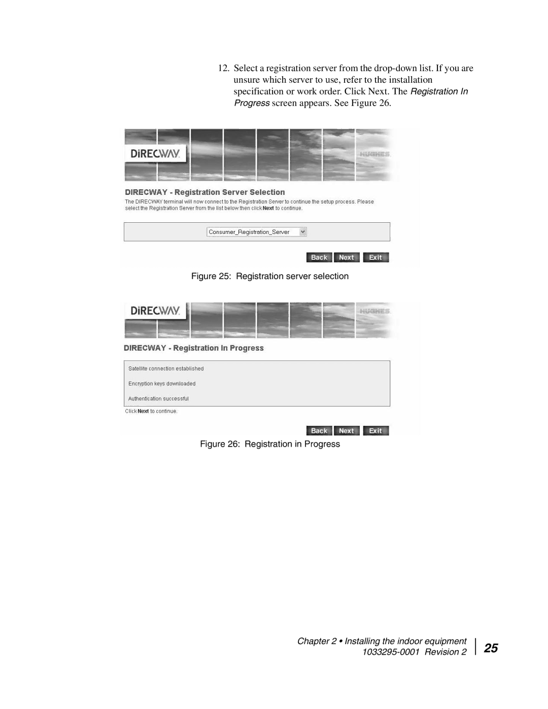 Hughes DW6000 manual Registration server selection 