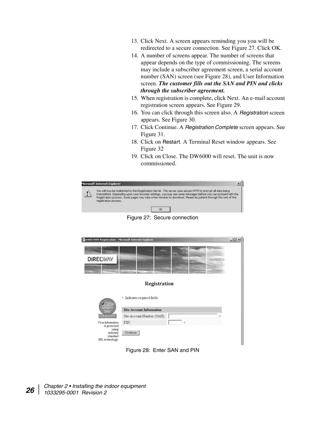 Hughes DW6000 manual Secure connection 