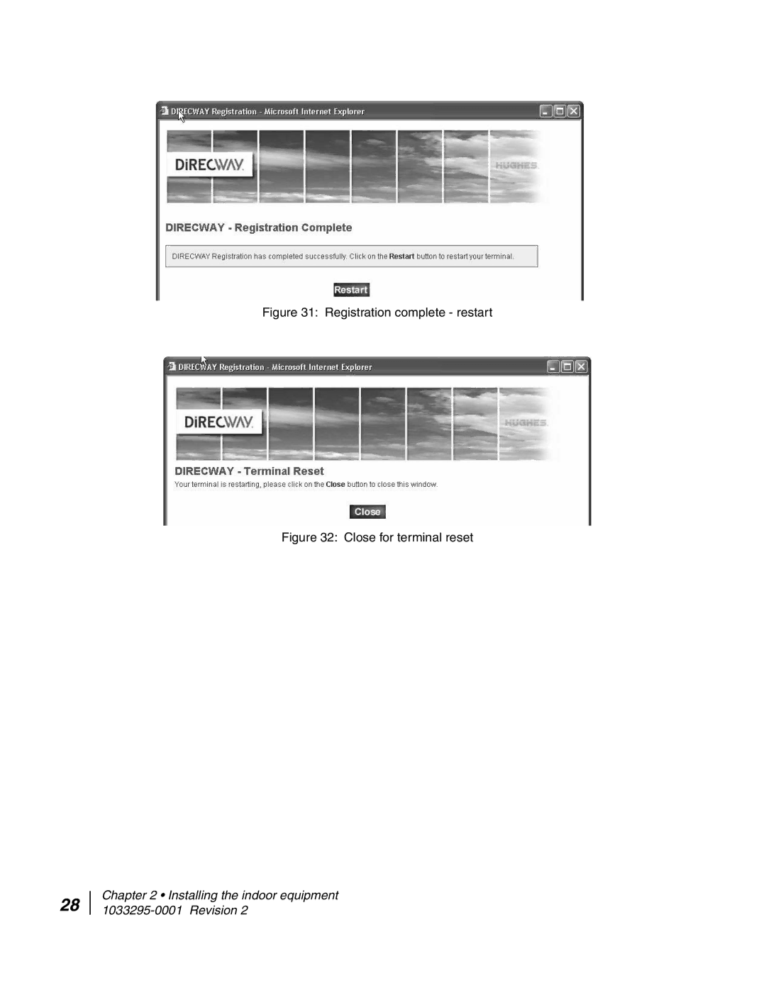 Hughes DW6000 manual Registration complete restart 