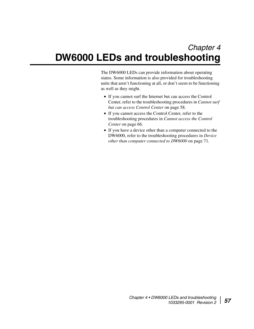 Hughes manual DW6000 LEDs and troubleshooting 