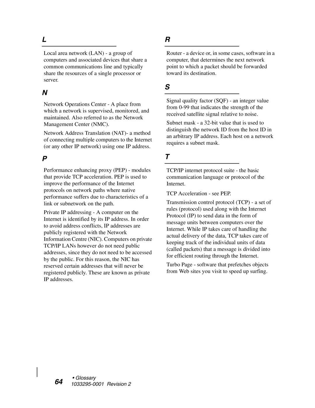 Hughes DW6000 manual Glossary 