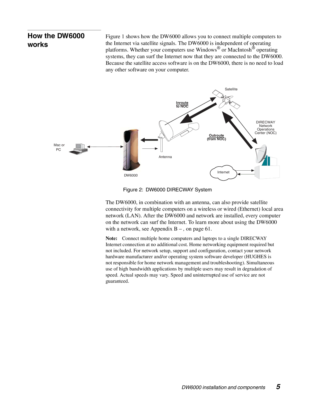 Hughes manual How the DW6000 works, DW6000 Direcway System 