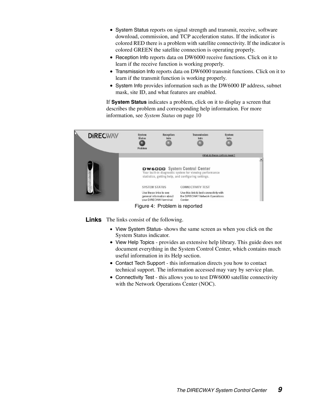 Hughes DW6000 manual Problem is reported 