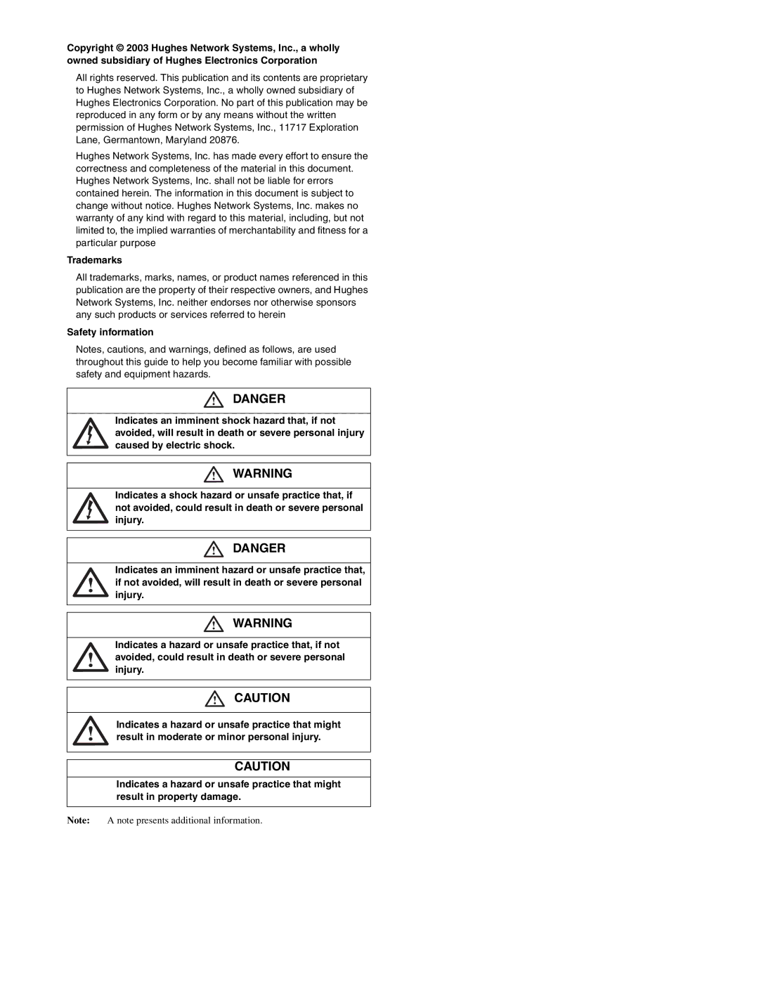 Hughes DW6000 manual Trademarks 