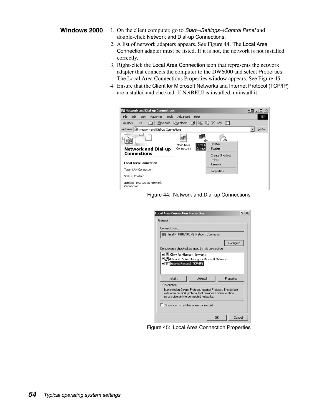 Hughes DW6000 manual Network and Dial-up Connections 