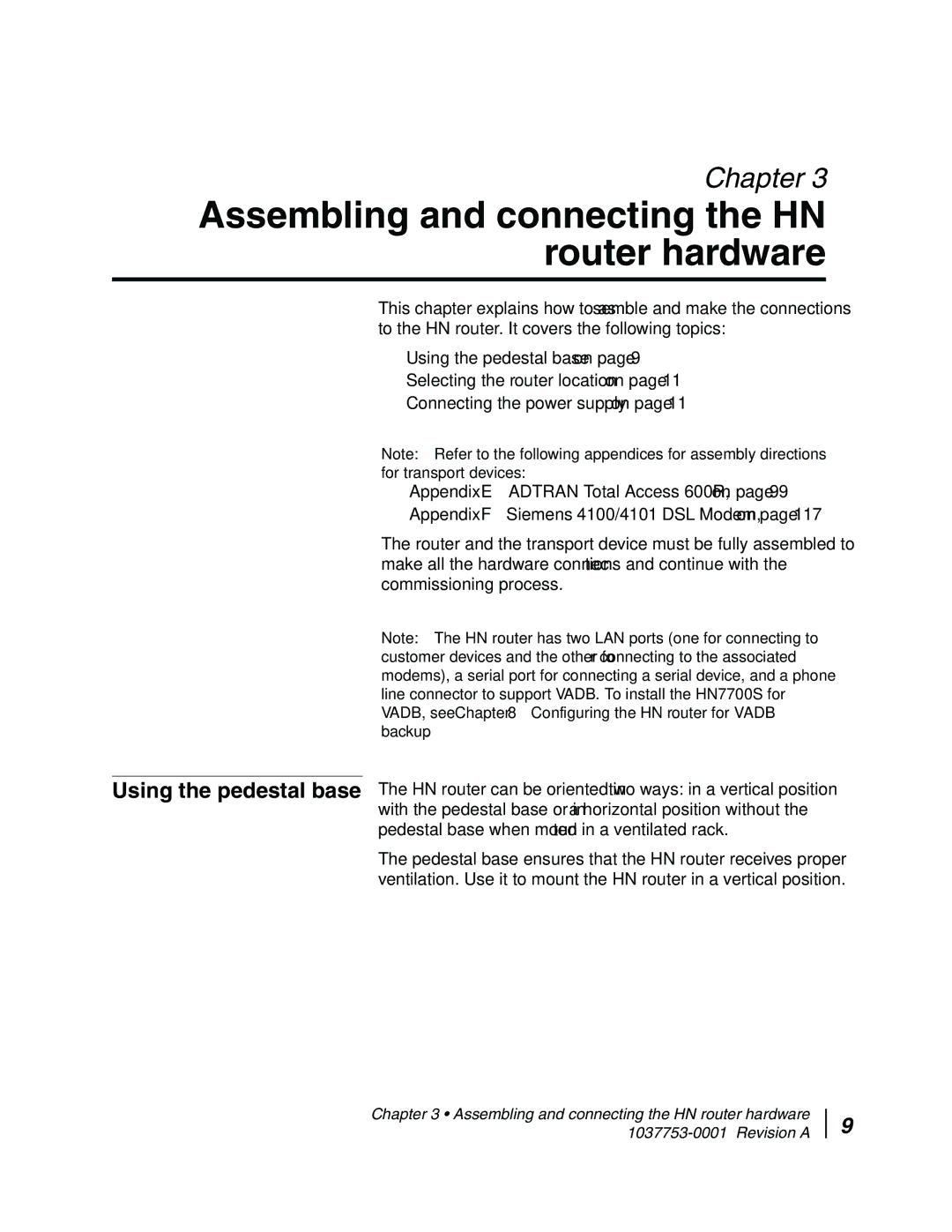 Hughes HN7700S manual Assembling and connecting the HN router hardware 