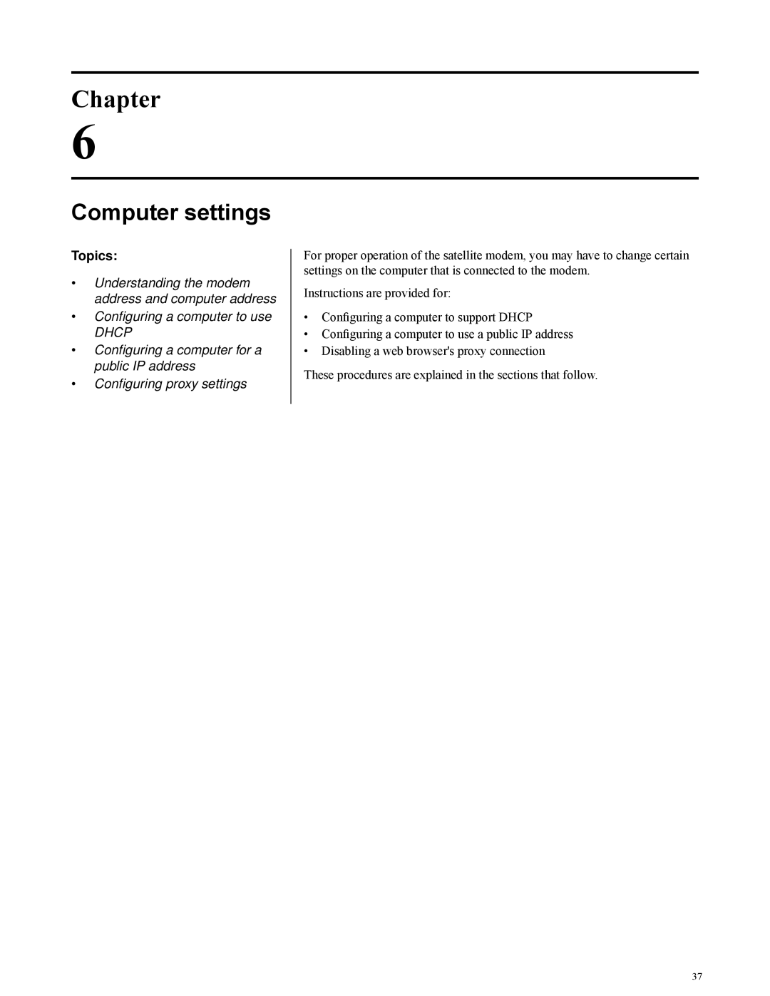 Hughes HN9000 manual Computer settings, Dhcp 