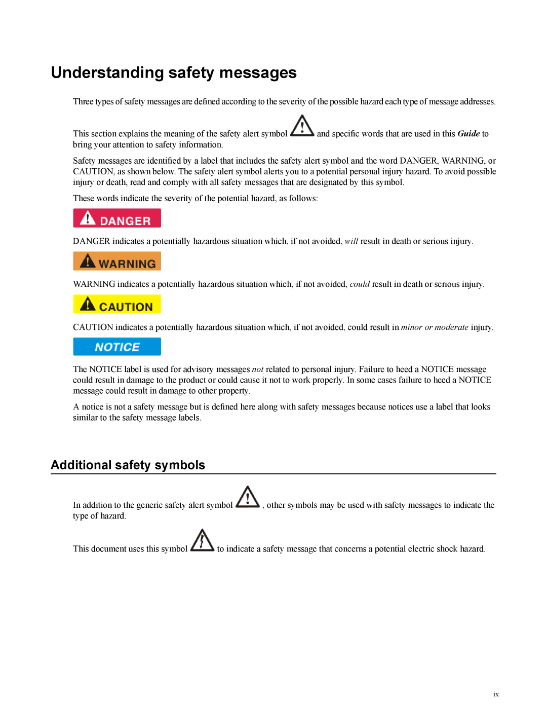 Hughes HN9000 manual Understanding safety messages, Additional safety symbols 