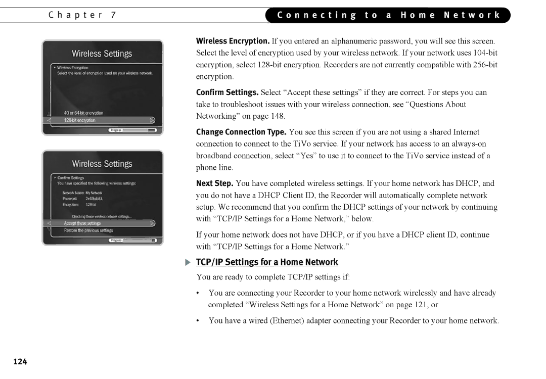 Humax 525p manual TCP/IP Settings for a Home Network, 124 