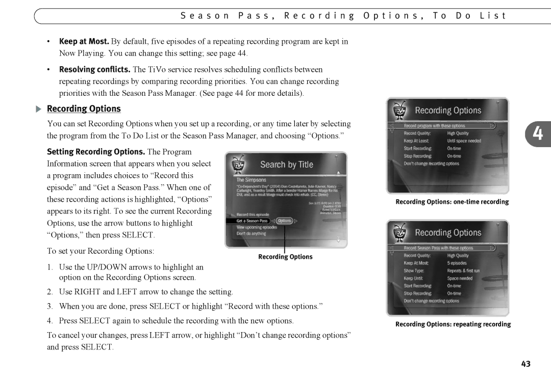 Humax 525p manual Recording Options 