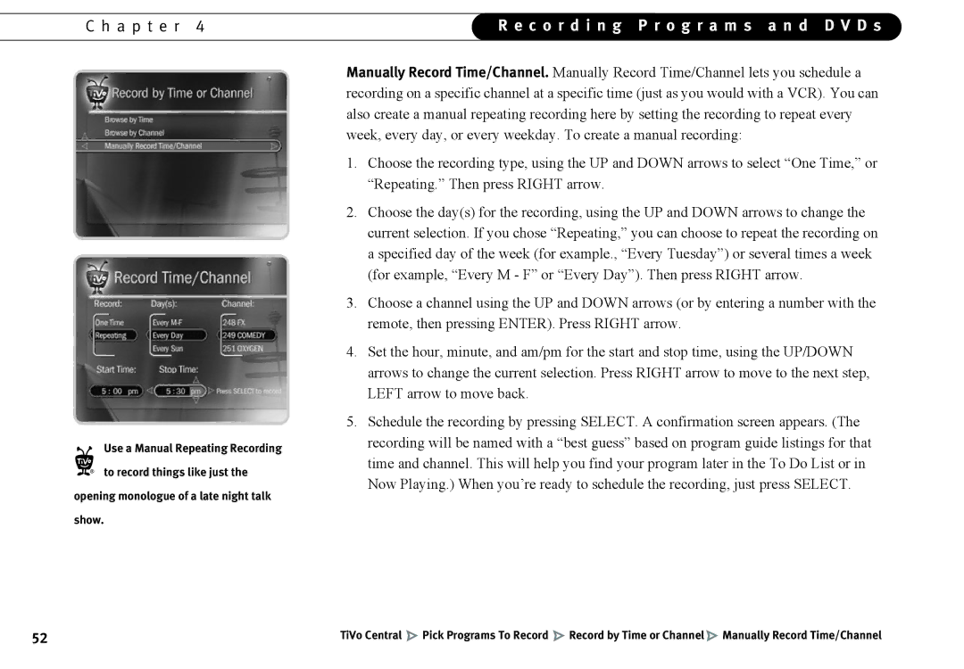 Humax 525p manual Pick Programs To Record 