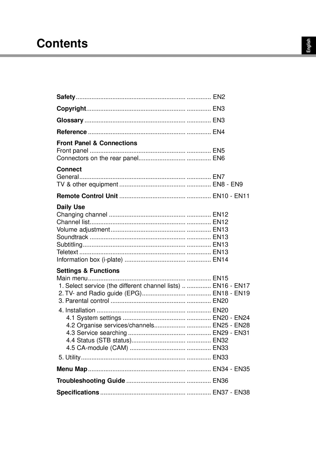 Humax CI-5100T user manual Contents 