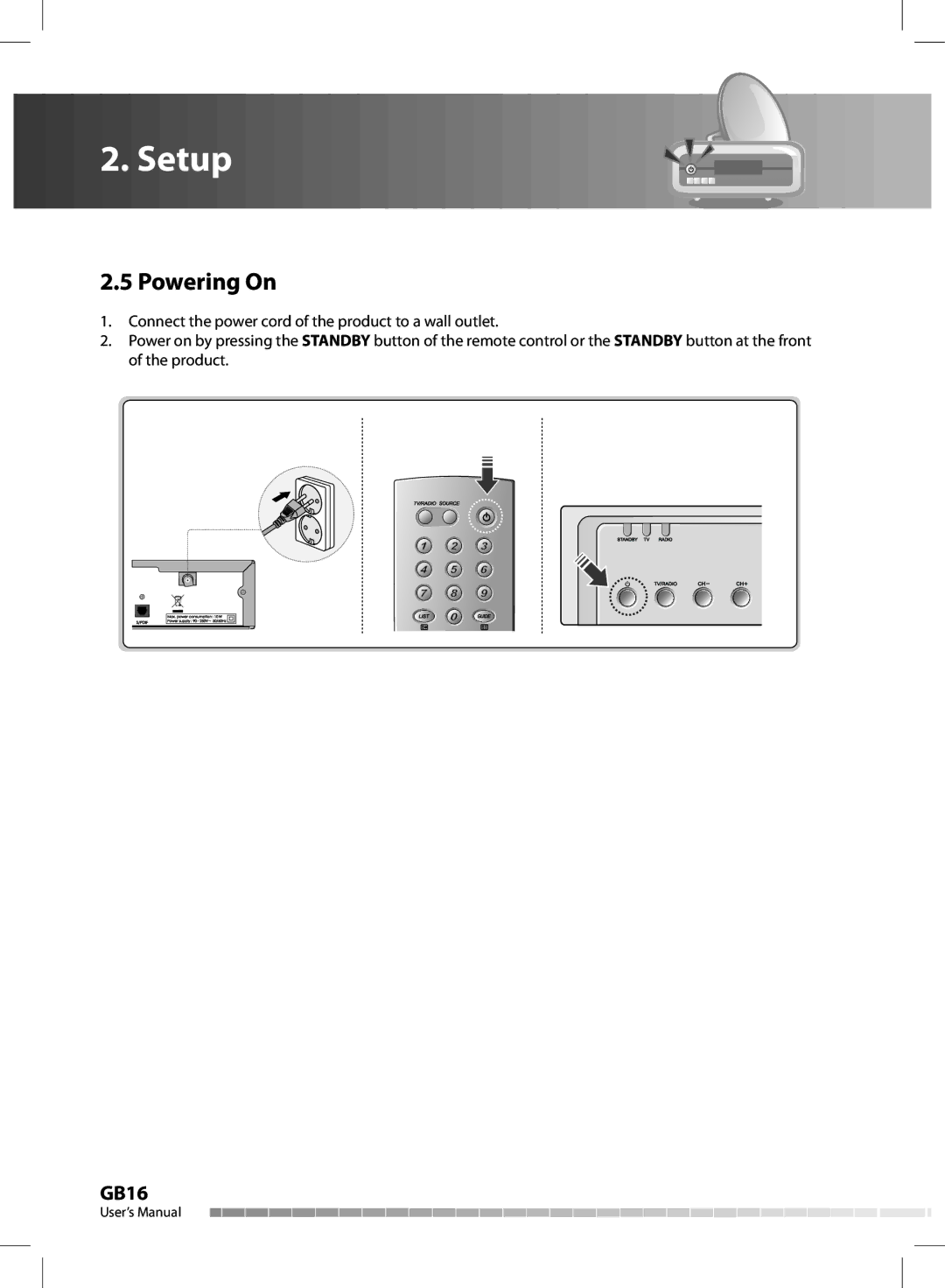 Humax CX-FOX C II manual Powering On 