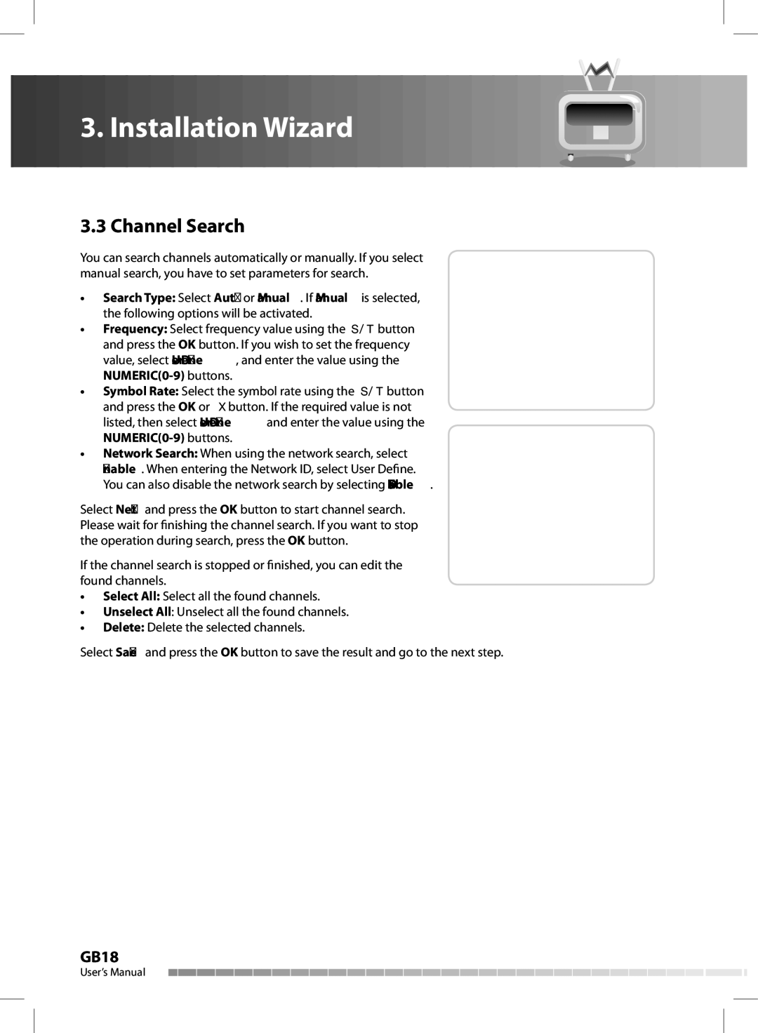 Humax CX-FOX C II manual Channel Search 