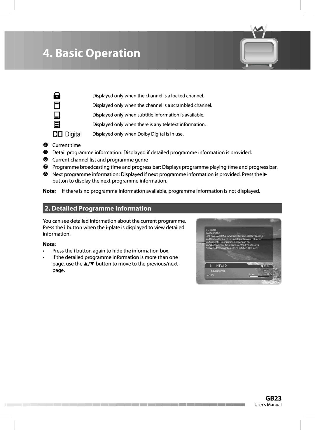 Humax CX-FOX C II manual Detailed Programme Information 