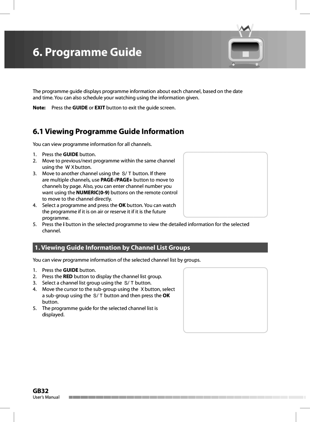 Humax CX-FOX C II manual Viewing Programme Guide Information, Viewing Guide Information by Channel List Groups 