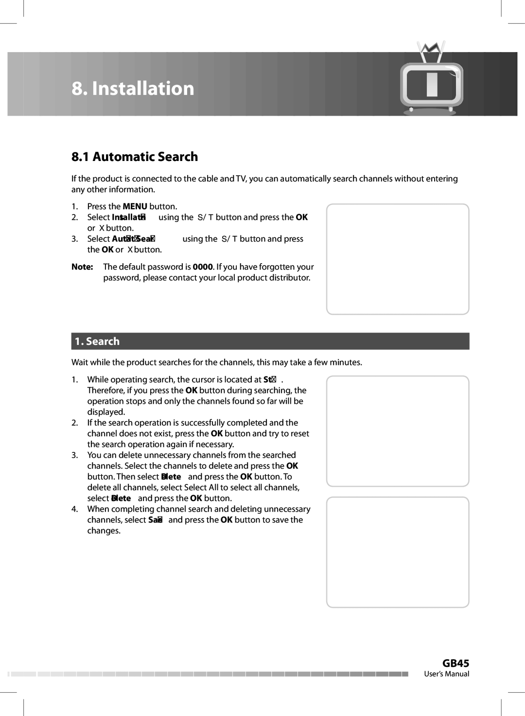 Humax CX-FOX C II manual Automatic Search 