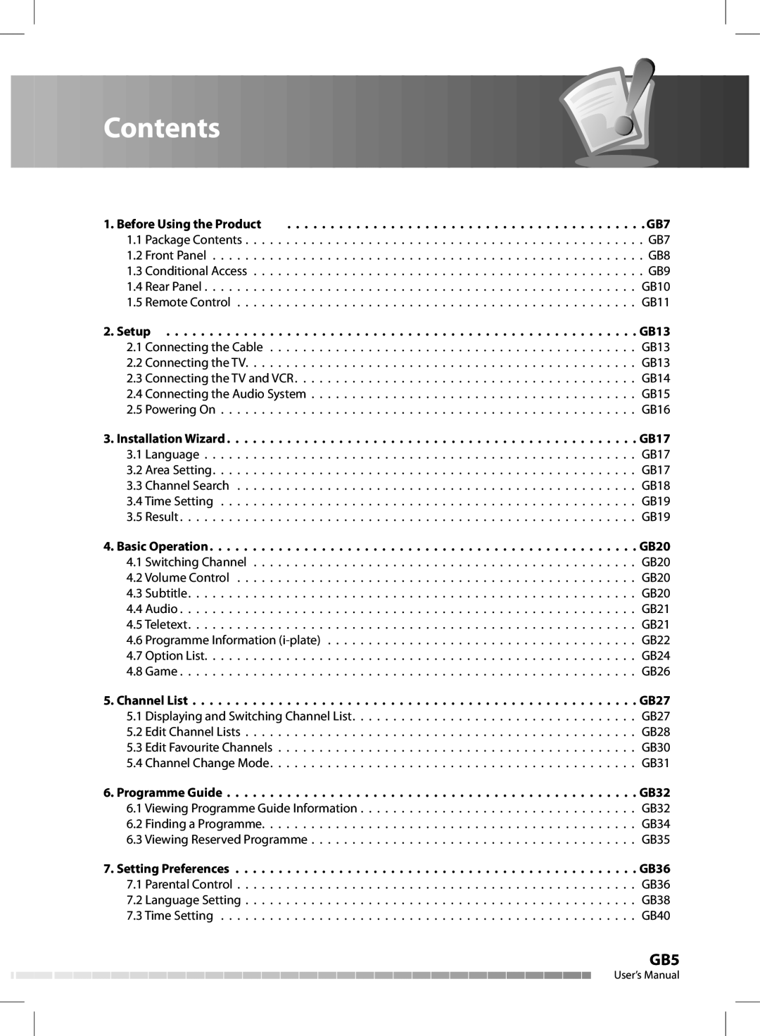 Humax CX-FOX C II manual Contents 