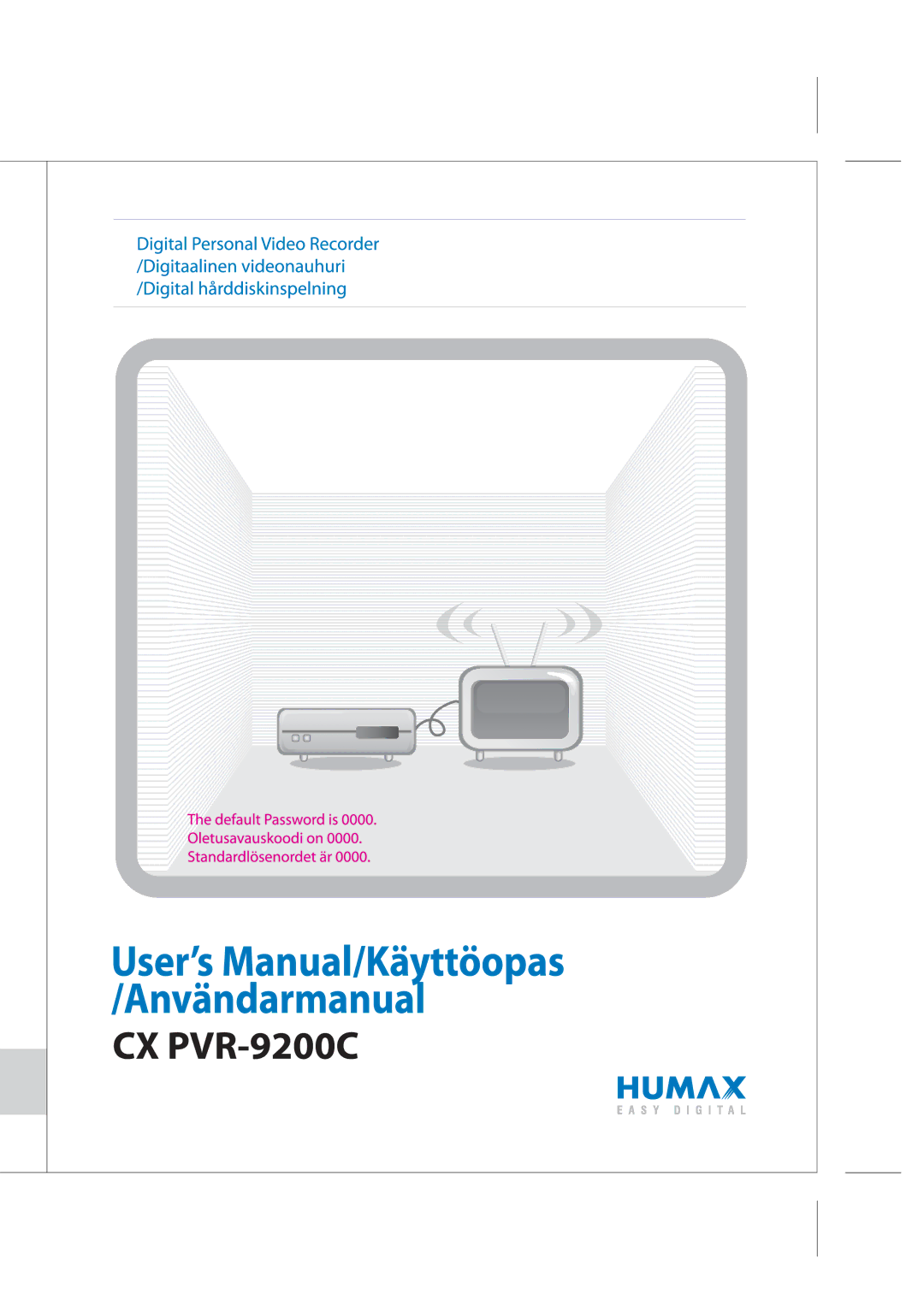 Humax CX PVR-9200C manual 