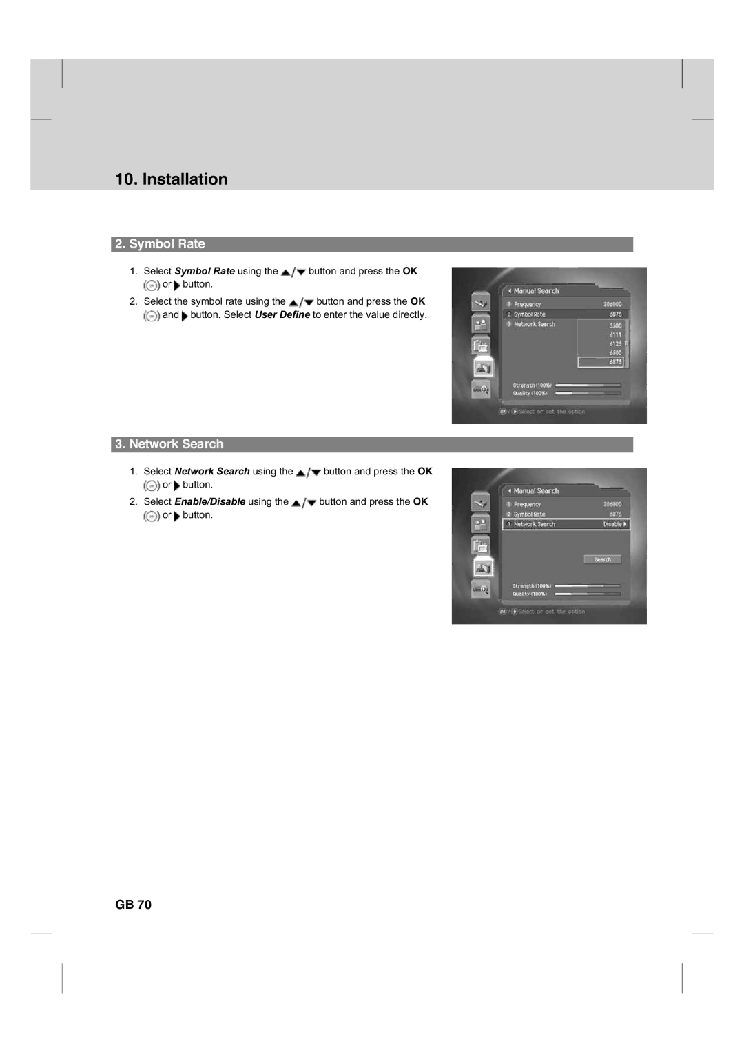 Humax CX PVR-9200C manual Symbol Rate 