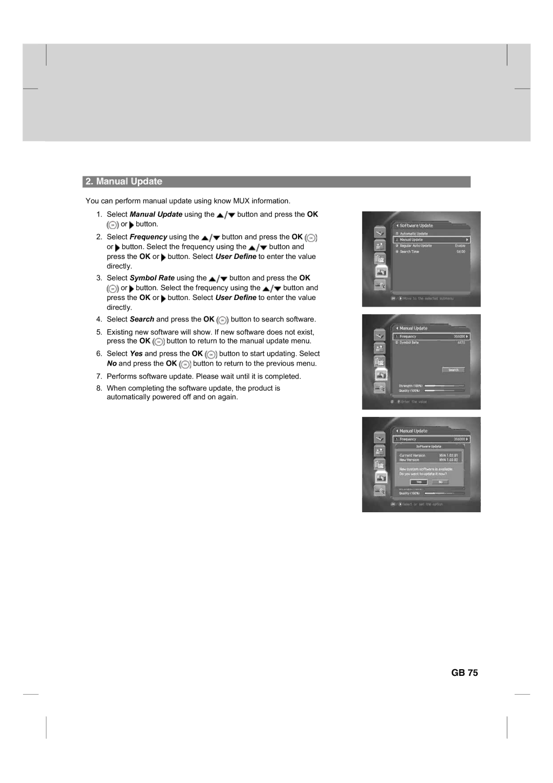 Humax CX PVR-9200C manual Manual Update 