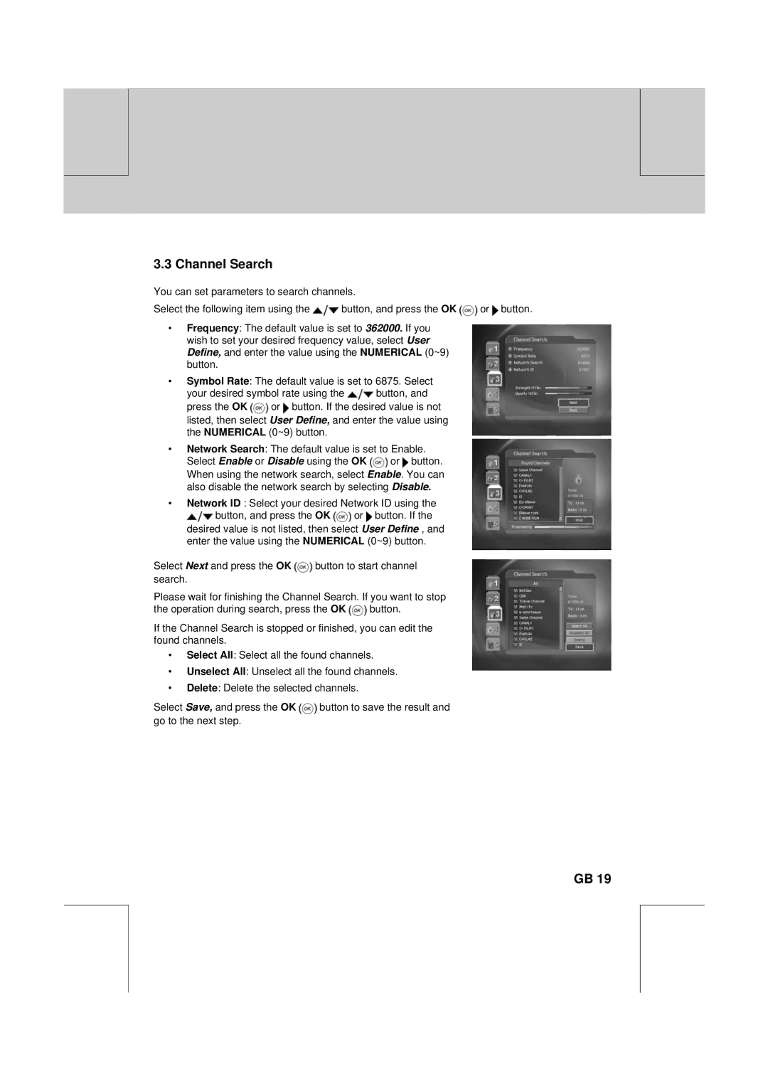 Humax CXC-2000PVR user manual Channel Search 