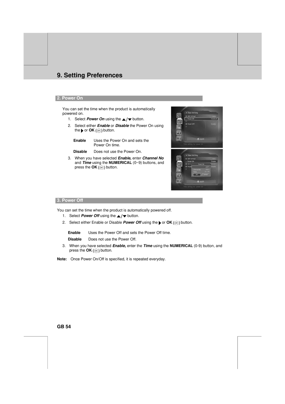 Humax CXC-2000PVR user manual Power On, Power Off 