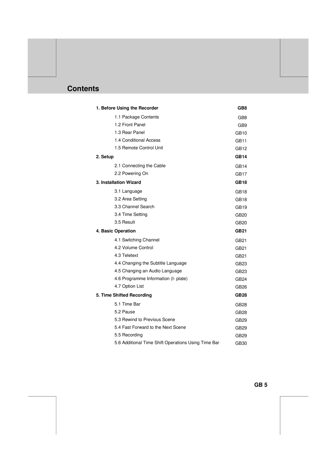 Humax CXC-2000PVR user manual Contents 